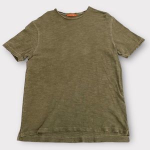 Codice Men’s T-Shirt Tee 100% Cotton Distressed Sleeve Hem Crew Neck Olive